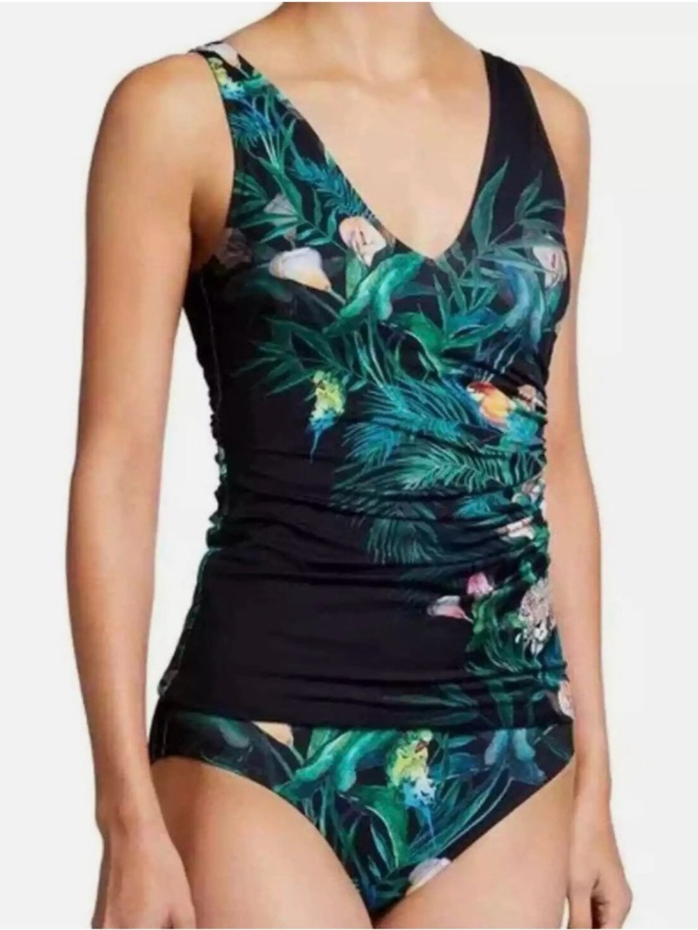 Johnny Was Calla Lily Wrap Swim Tankini Top and Hipster Bottom
